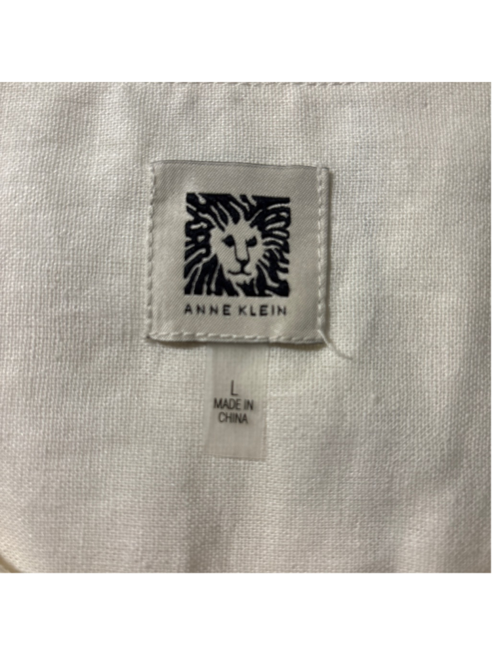 Anne Klein Cream Linen Top - Size L - Picture 3 of 8